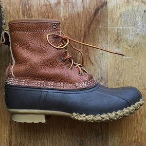 L.L. Bean boots Tumbled-leather Shearling-lined 9M